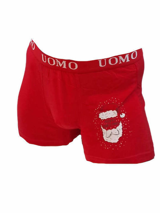 Άη Βασίλης W5158 Men's Boxer Red with Patterns