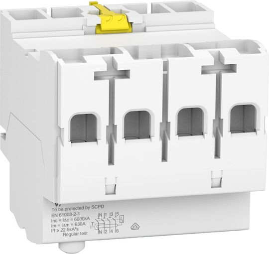 Schneider Electric Ac 30ma Acti 9 Ρελέ Ράγας Διαρροής 63A Τετραπολικό με Τάση 400V