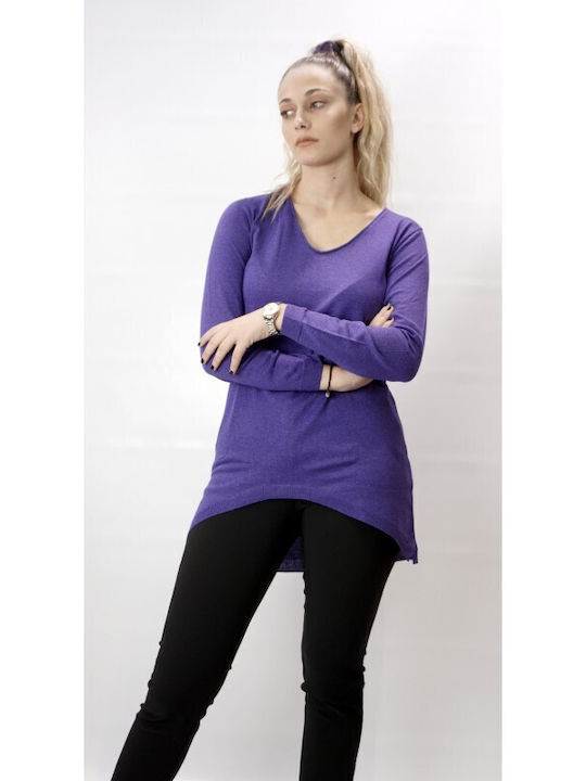 Aggel Women's Long Sleeve Sweater Violet