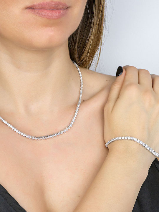 Kiriakos Gofas Σετ Κοσμημάτων από Λευκόχρυσο 14K