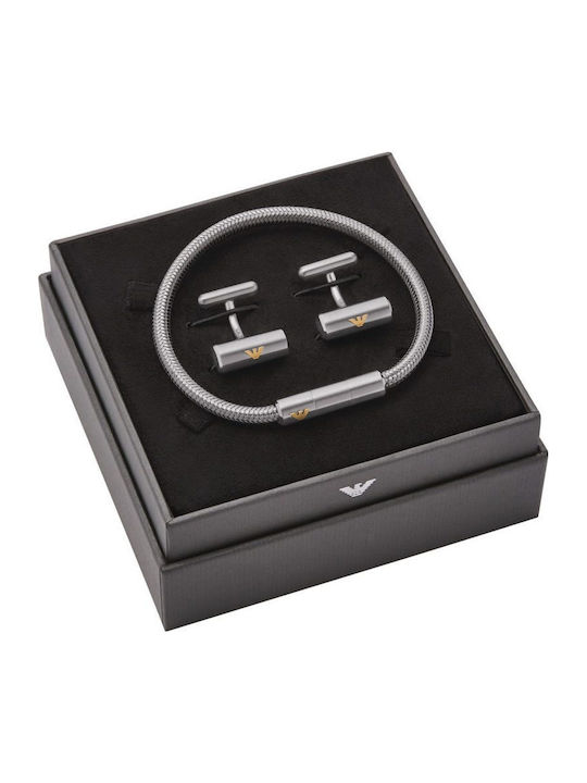 Emporio Armani Set mit Ohrringe & Armband aus Stahl Vergoldet mit Steinen