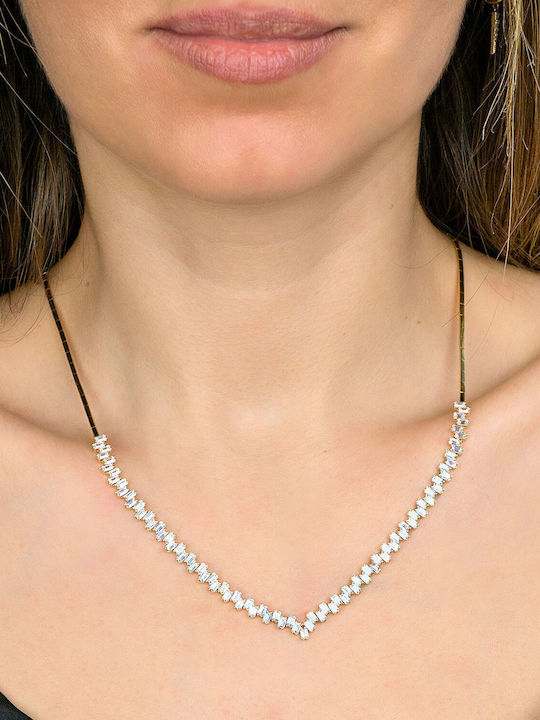 Kiriakos Gofas Set with Necklace & Bracelet from Gold 14K with Stones
