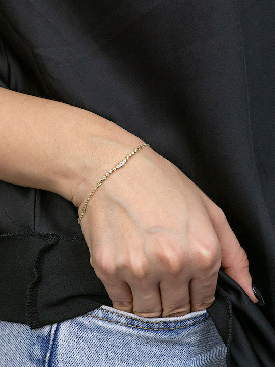 Kiriakos Gofas Set with Necklace & Bracelet from Gold 14K with Stones