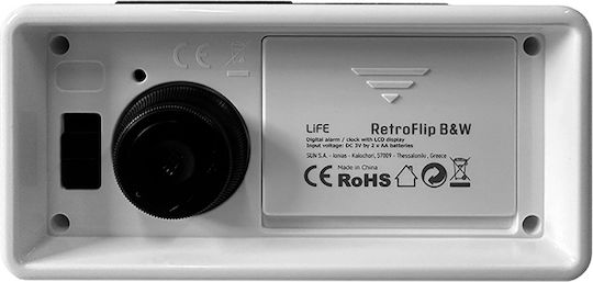 Life Retroflip B W Επιτραπέζιο Ψηφιακό Ρολόι LED με Ξυπνητήρι Πορτοκαλί 221-0383