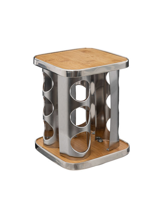 Inox Tabletop Spice Rack with Stand Silver 12pcs
