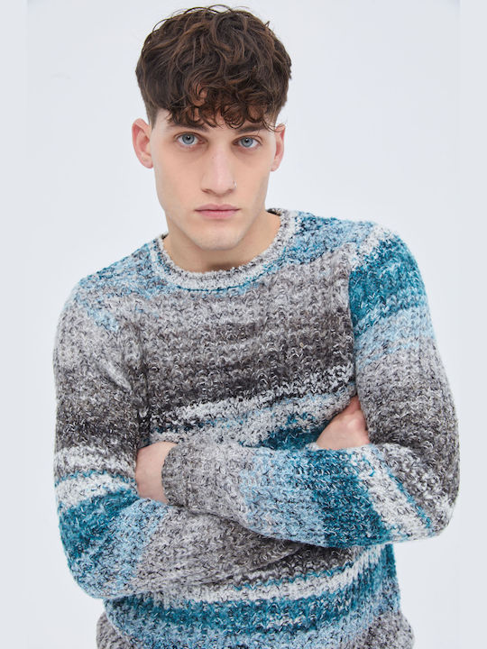 Aristoteli Bitsiani Herren Langarm-Pullover Grey-Blue