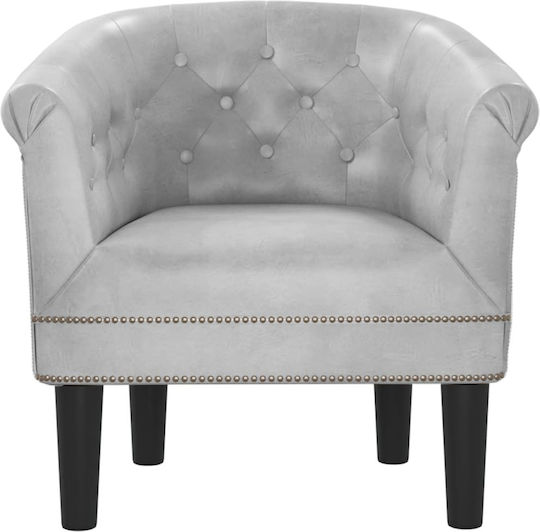 Sessel aus Kunstleder Silver 46.5x45x68cm