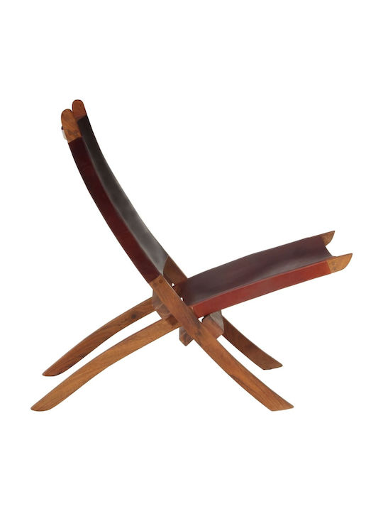 Armchair from Genuine Leather Dark Brown 55x67x79cm