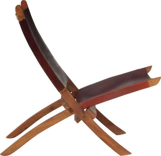 Πολυθρόνα από Γνήσιο Δέρμα Σκούρο Καφέ 55x67x79cm