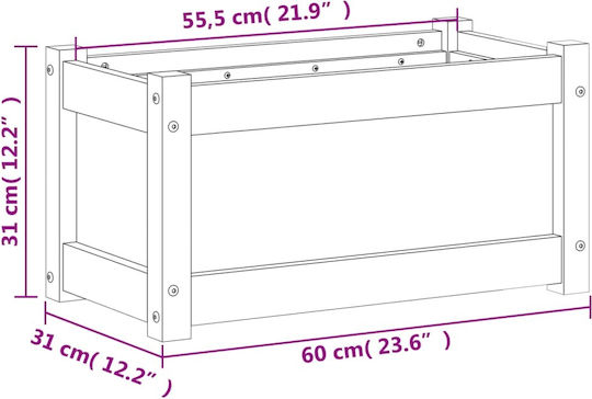 vidaXL Set 2 Planters Wooden Brown