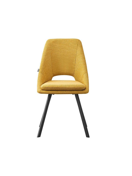 Dining Room Fabric Chair Yellow 56x48x85cm