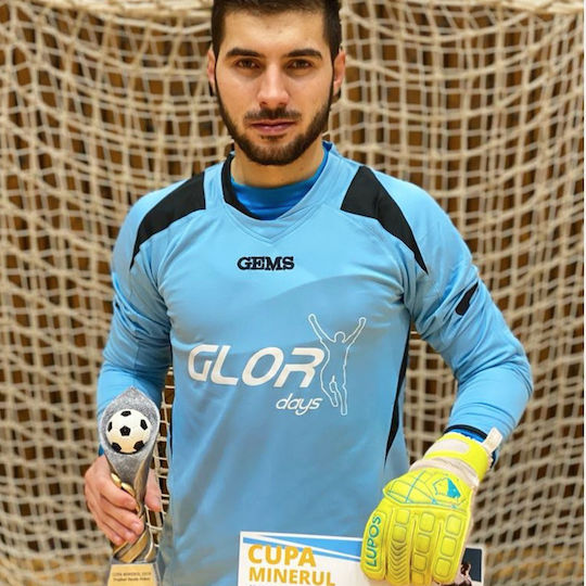 Lupos Lime Training Goalkeeper Gloves — German Soft Latex — Flat Cut —yellow/blue
