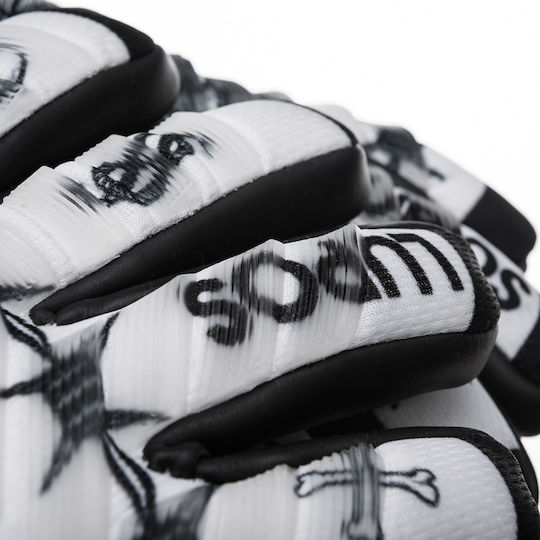 Lupos Tattoo Goalkeeper Gloves — German Latex Giga Grip — Negative Cut — White Black
