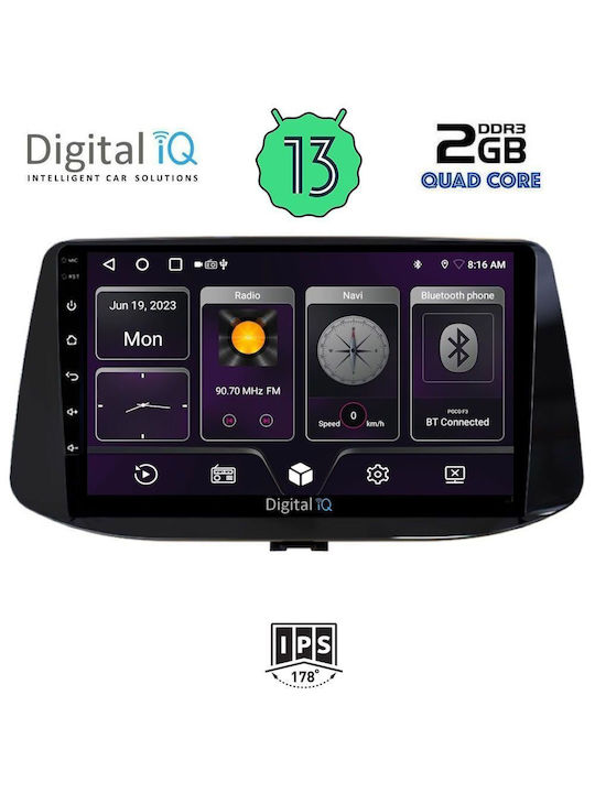 Digital IQ Car Audio System for Hyundai i30 2018> (Bluetooth/USB/AUX/WiFi/GPS/Android-Auto) with Touch Screen 9"