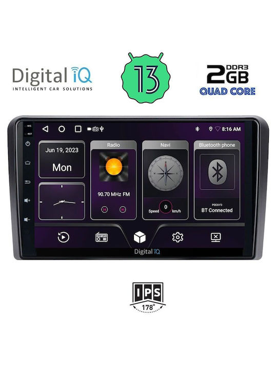 Digital IQ Car-Audiosystem für Opel Corsa 2004-2014 (Bluetooth/USB/AUX/WiFi/GPS/Android-Auto) mit Touchscreen 9"