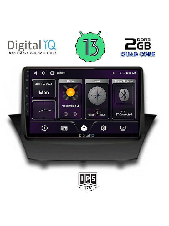 Digital IQ Ηχοσύστημα Αυτοκινήτου για Ford Fiesta 2010-2018 (Bluetooth/USB/AUX/WiFi/GPS/Android-Auto) με Οθόνη Αφής 9"