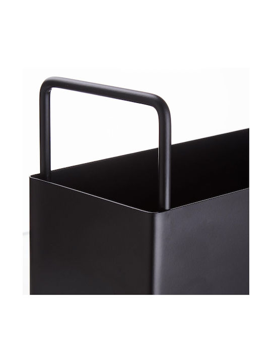 Butlers Sideline Box General Use with Lid Metallic Black 9x25cm