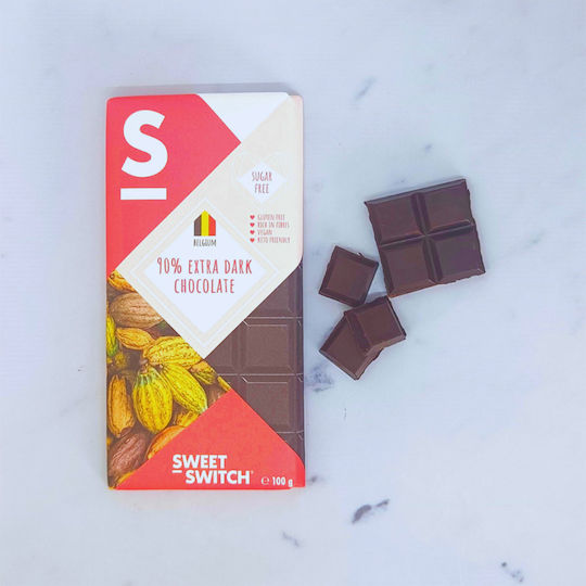 Extra Chocolate Dark Vegan with 90% Cocoa & Stevia 100gr