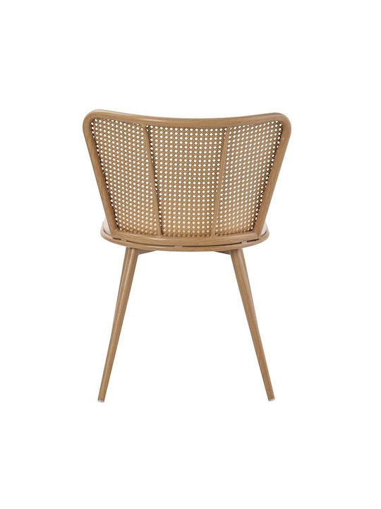 Daniele Dining Room Metallic Chair Beige 46.5x57.5x77.5cm