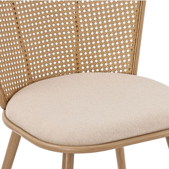 Daniele Dining Room Metallic Chair Beige 46.5x57.5x77.5cm