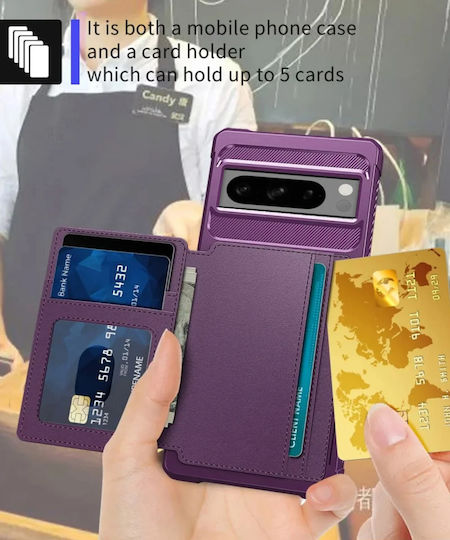 HappyCase Wallet Σιλικόνης 0.5mm Μωβ (Google Pixel 8 Pro)