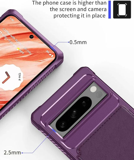 HappyCase Wallet Σιλικόνης 0.5mm Μωβ (Google Pixel 8 Pro)