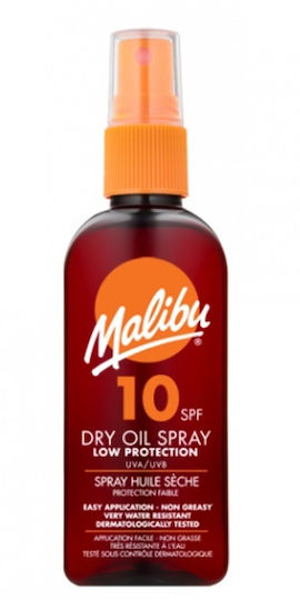 Malibu Ulei De Protecție Solară Waterproof Pentru Corp SPF10 Spray 100ml
