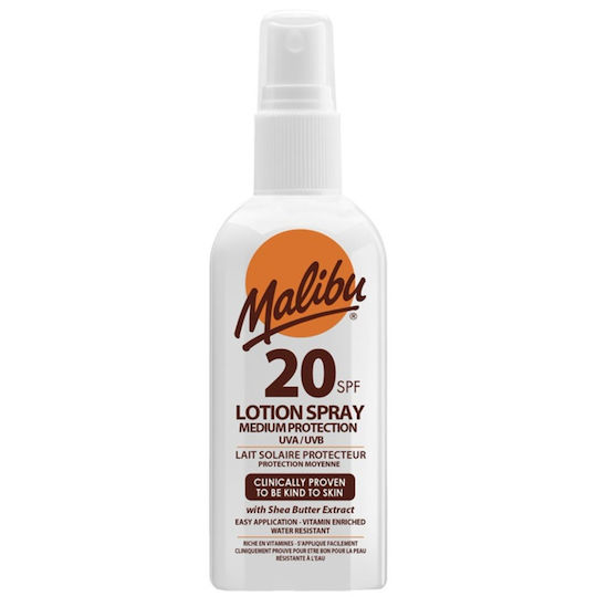 Malibu Wasserdichte Sonnencreme Lotion Für Körper SPF20 Im Spray 100ml