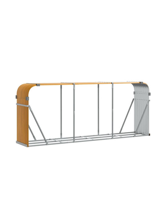 vidaXL Μεταλλικό Ράφι Αποθήκευσης Ξύλων 234x45x100cm Καφέ
