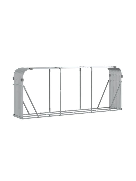 vidaXL Μεταλλικό Ράφι Αποθήκευσης Ξύλων 234x45x100cm Ασημί