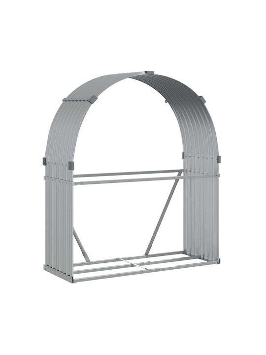 vidaXL Μεταλλικό Ράφι Αποθήκευσης Ξύλων 120x45x140cm Ασημί