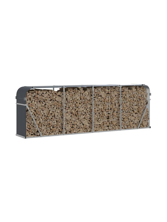 vidaXL Metallic Shelf Wood Storage 300x45x100cm Gray