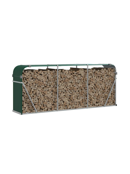 vidaXL Μεταλλικό Ράφι Αποθήκευσης Ξύλων 234x45x100cm Πράσινο