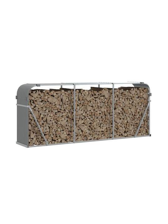 vidaXL Μεταλλικό Ράφι Αποθήκευσης Ξύλων 234x45x100cm Γκρι