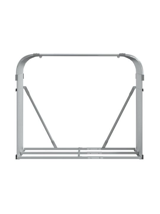 vidaXL Μεταλλικό Ράφι Αποθήκευσης Ξύλων 120x45x100cm Γκρι