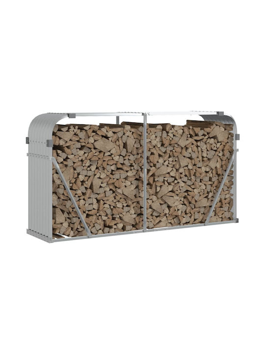 vidaXL Μεταλλικό Ράφι Αποθήκευσης Ξύλων 180x45x100cm Ασημί