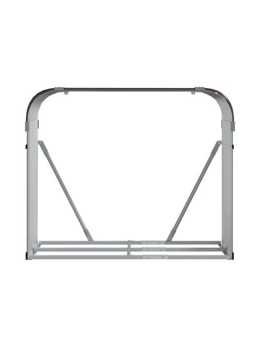 vidaXL Μεταλλικό Ράφι Αποθήκευσης Ξύλων 120x45x100cm Καφέ