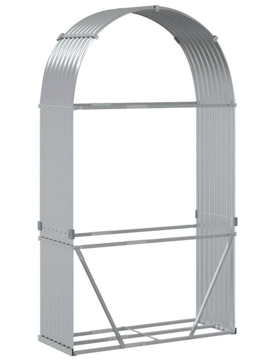 vidaXL Metalic Raft Depozitare lemne 120x45x210cm Argintiu
