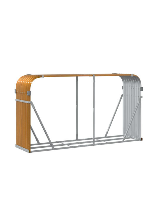 vidaXL Μεταλλικό Ράφι Αποθήκευσης Ξύλων 180x45x100cm Καφέ