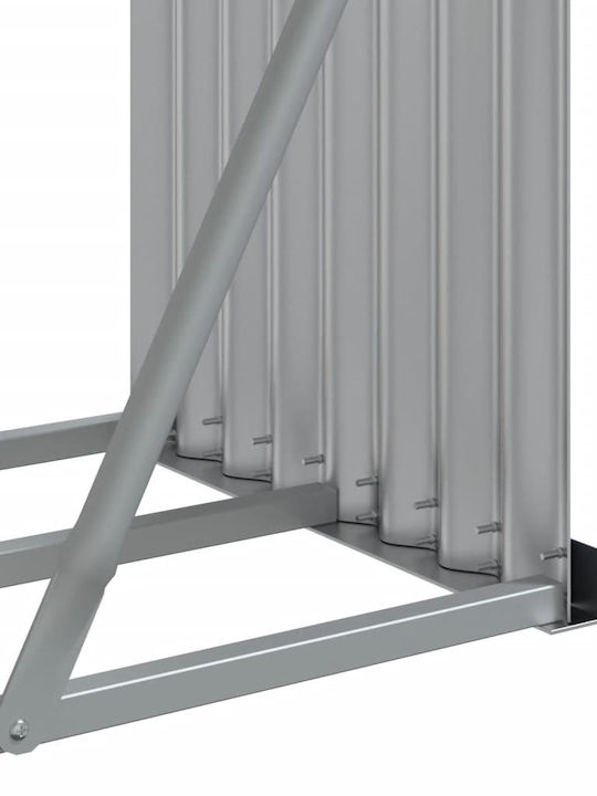 vidaXL Metallic Shelf Wood Storage 300x45x100cm Gray