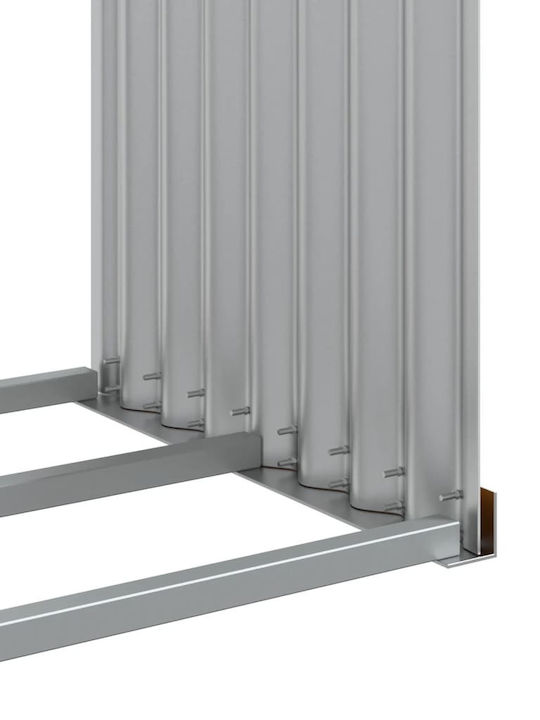 vidaXL Metallic Shelf Wood Storage 120x45x210cm Brown
