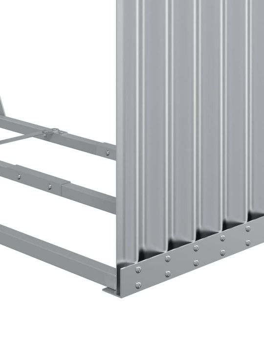 vidaXL Metalic Raft Depozitare lemne 120x45x210cm Argintiu