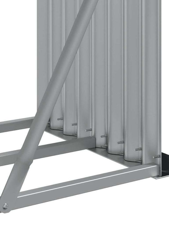 vidaXL Μεταλλικό Ράφι Αποθήκευσης Ξύλων 300x45x100cm Ασημί
