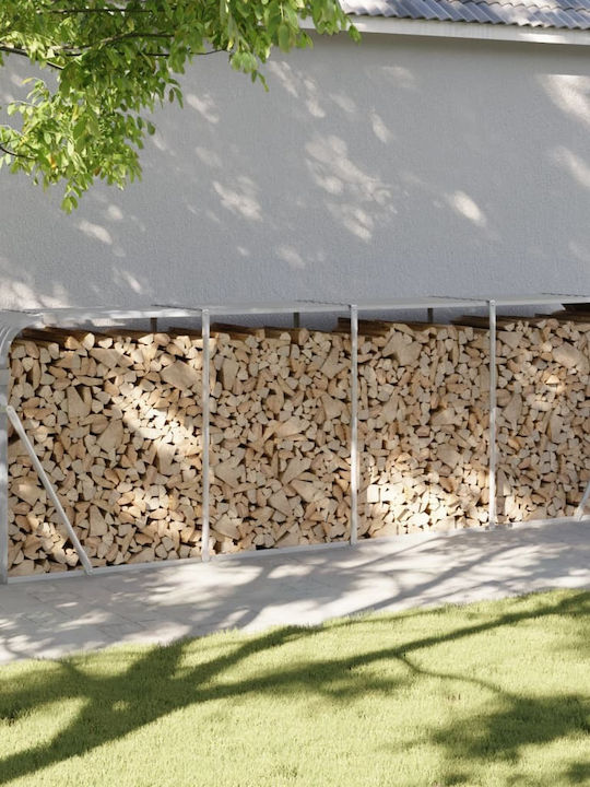 vidaXL Μεταλλικό Ράφι Αποθήκευσης Ξύλων 300x45x100cm Γκρι