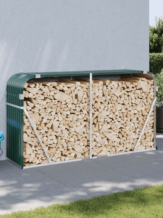 vidaXL Μεταλλικό Ράφι Αποθήκευσης Ξύλων 180x45x100cm Πράσινο