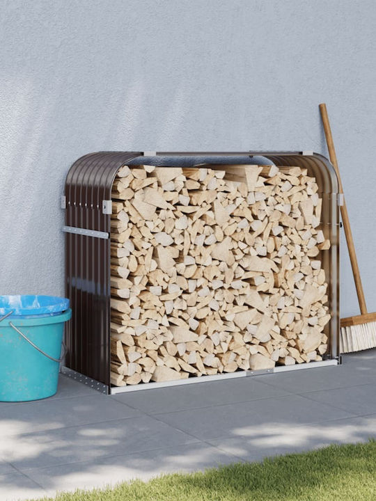 vidaXL Μεταλλικό Ράφι Αποθήκευσης Ξύλων 120x45x100cm Καφέ