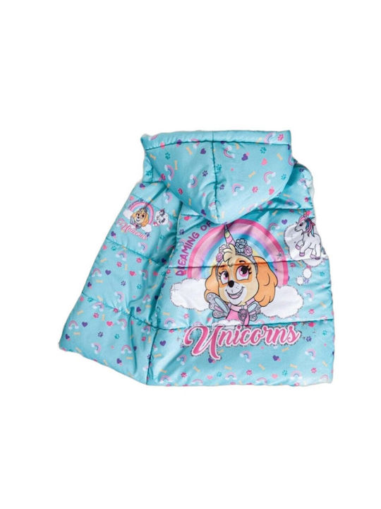 Sleeveless hooded jacket for girls mint Paw Patrol