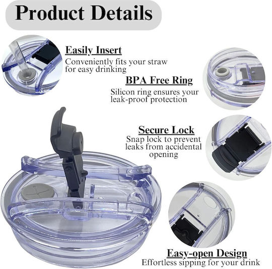 Koupakoupa Bts Signs Becher mit Griff Thermosflasche Rostfreier Stahl BPA Frei 1.2lt Braun mit Stroh und Handgriff