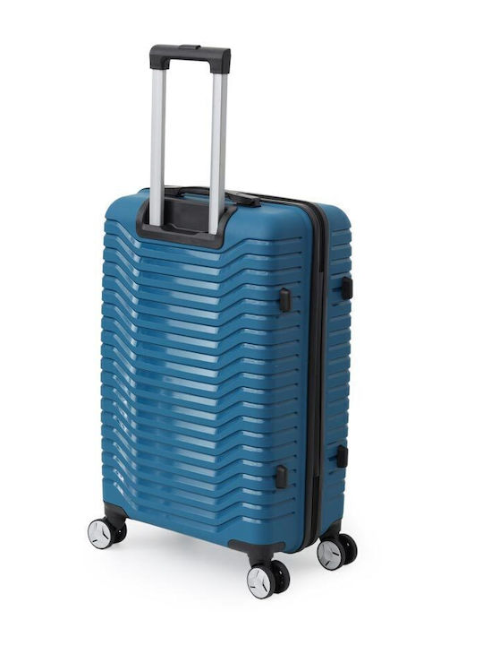 Amber Koffer Hart Blau Maximale Höhe 75cm mit 4 Räder Set 3 Stück