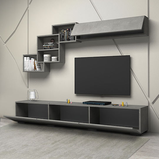 Unitate TV pentru sufragerie Free Grey / Charcoal L210xA35xÎ38cm